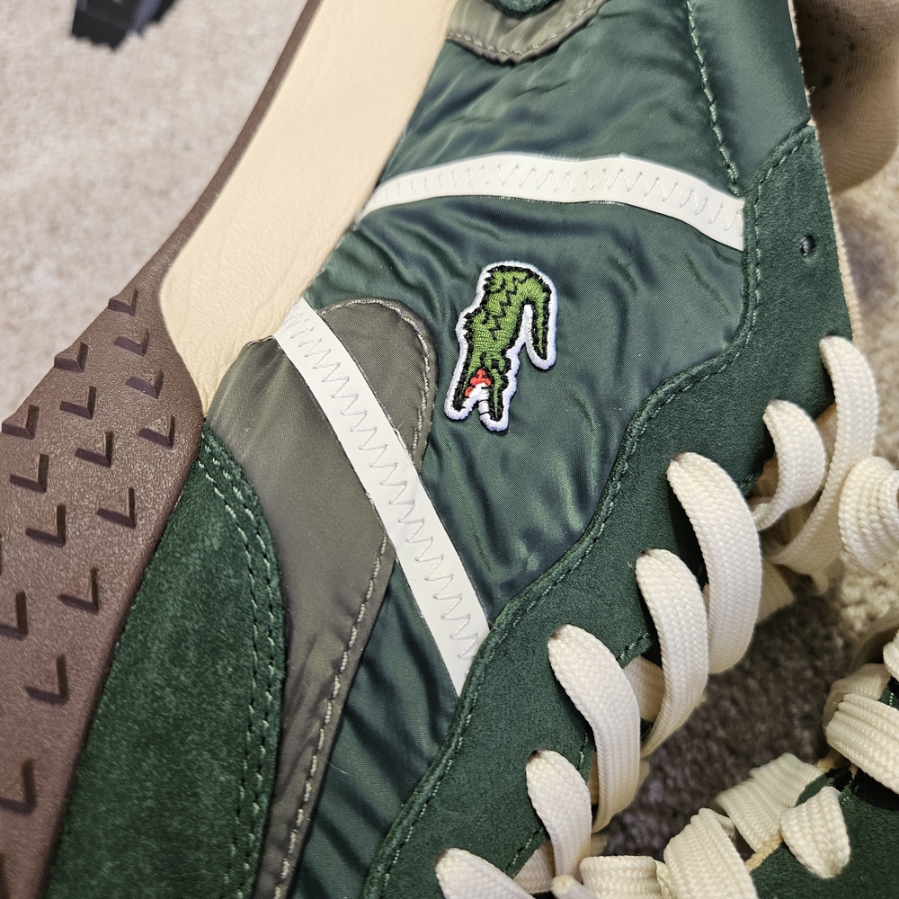 Lacoste L-spin Delux 3.0 Green Nylon & Suede Running Sneakers sz 12 No Box - Picture 4 of 14